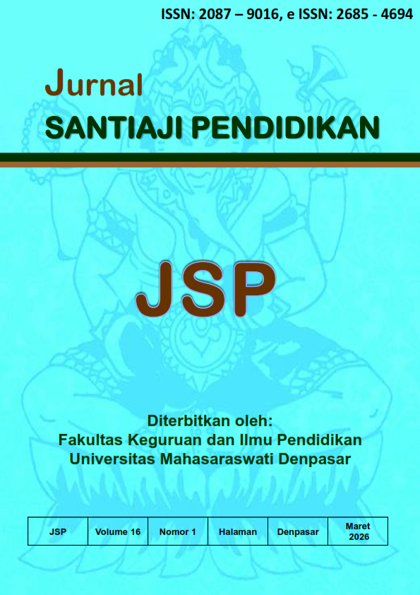 					View Vol. 16 No. 1 (2026): Jurnal Santiaji Pendidikan (JSP)
				